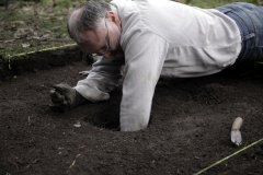 Jason Wood - excavating the goalpost hole